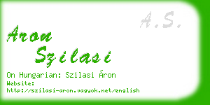 aron szilasi business card